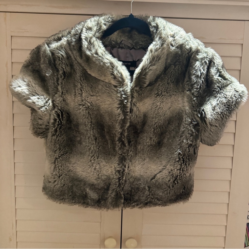 Arden B | Women's Faux Rabbit Fur Bolero Jacket, Large‎